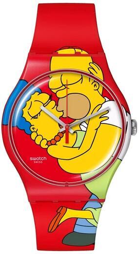 SWATCH HODINKY SO29Z120 SWEET EMBRACE, THE SIMPSONS  - 1